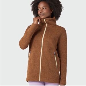 Like New STIO Sweetwater Saddle Heather Relaxed Zip Front Jacket Coat Siz Medium